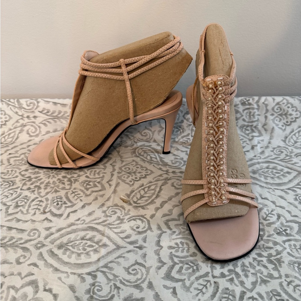 Nine West Cream and Pink Stiletto Heels